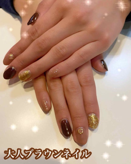 #ジェルネイル,#ブラウンネイル,#miiiネイルのネイルデザイン