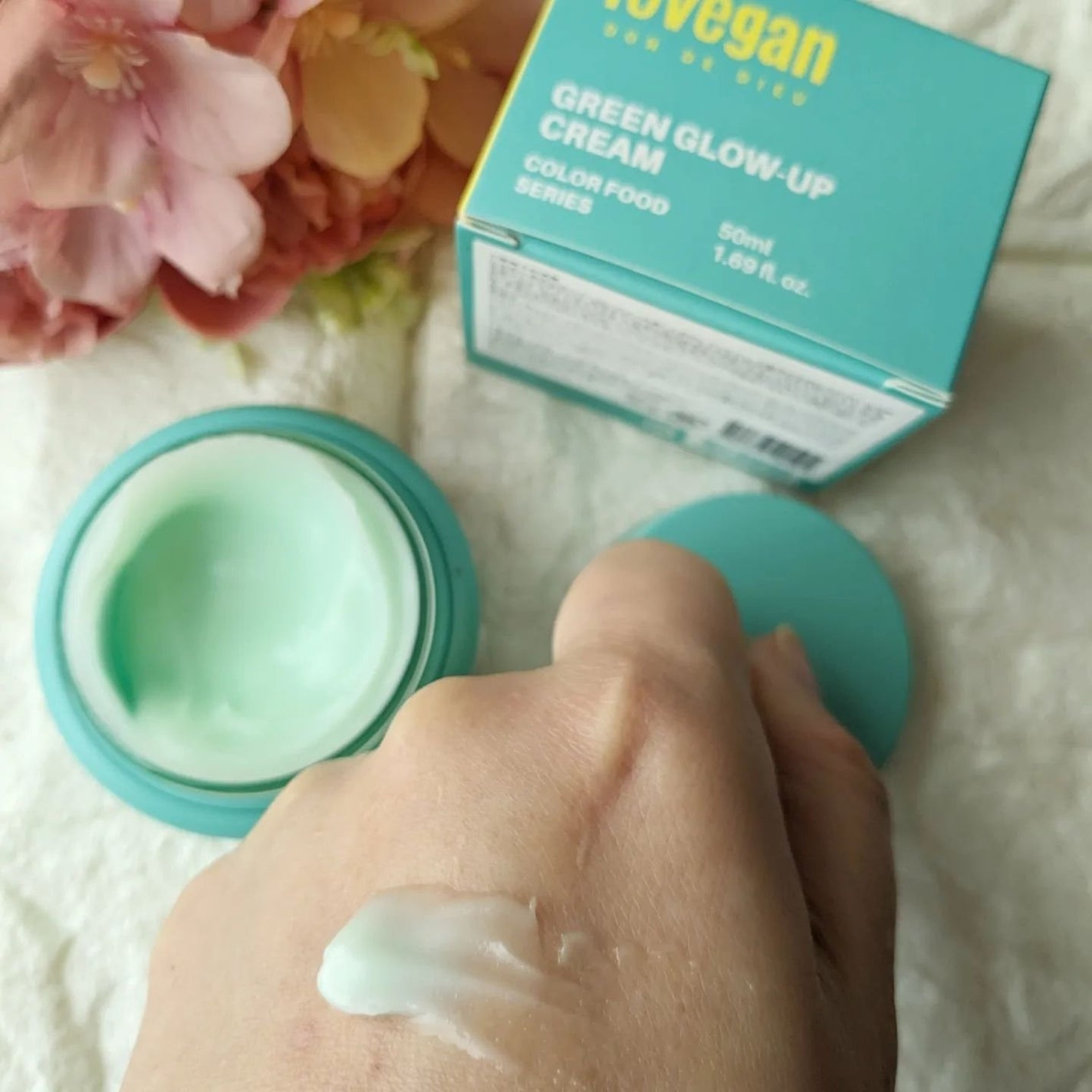 カラーフードシリーズグリーングロウアップクリーム/Tovegan/フェイスクリームを使ったクチコミ(4枚目)
