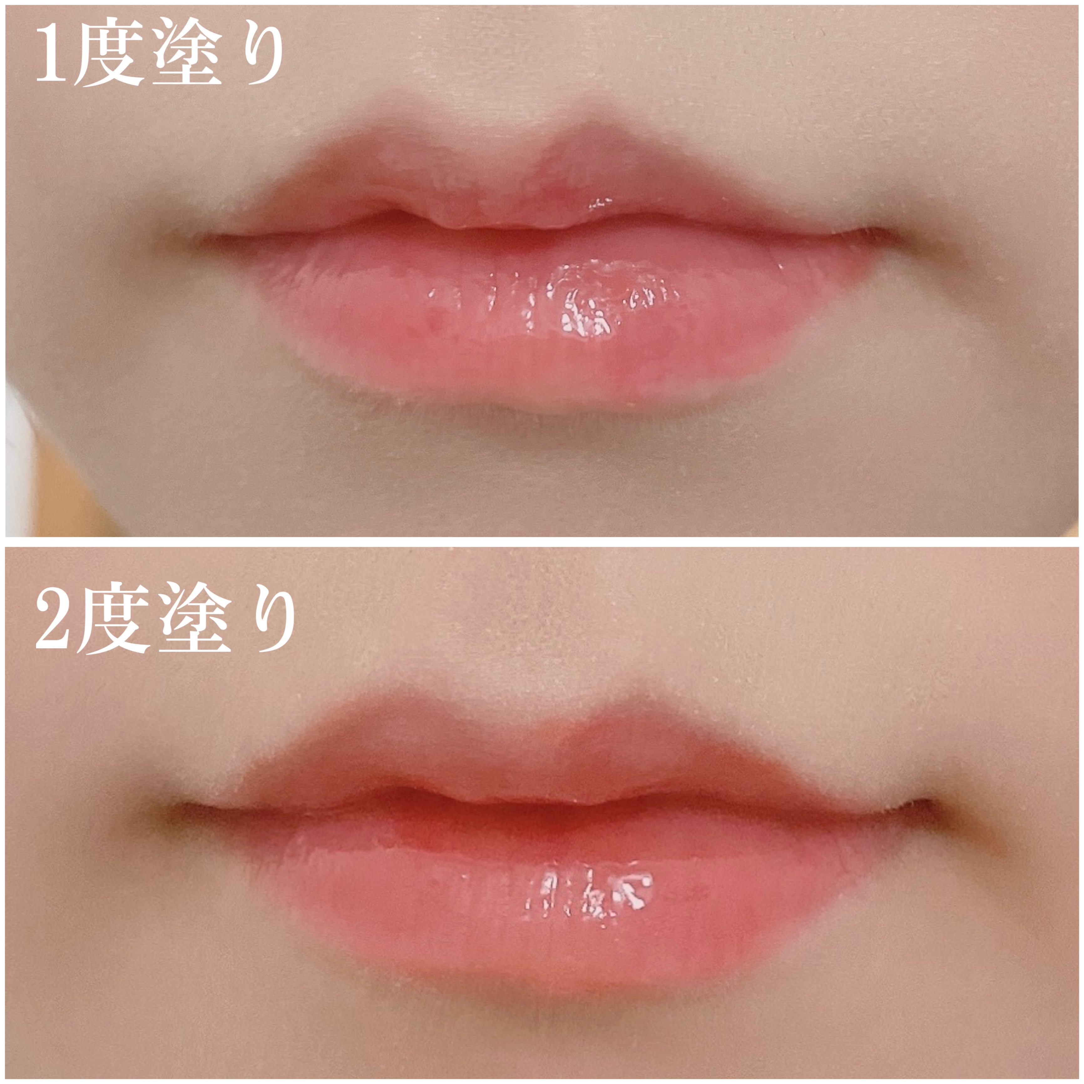 フィー 3Dボリューミンググロス A02 ソルベ 30%/fwee/リップグロスを使ったクチコミ（3枚目）