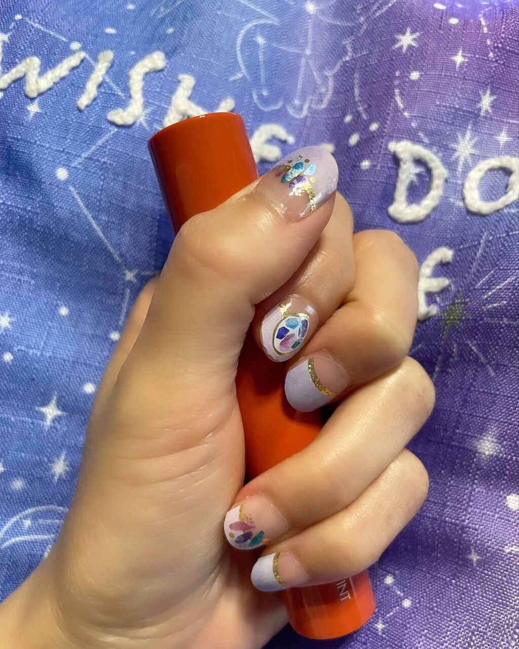 貼るジェルネイル/セリア/ネイルシールを使ったクチコミ（2枚目）