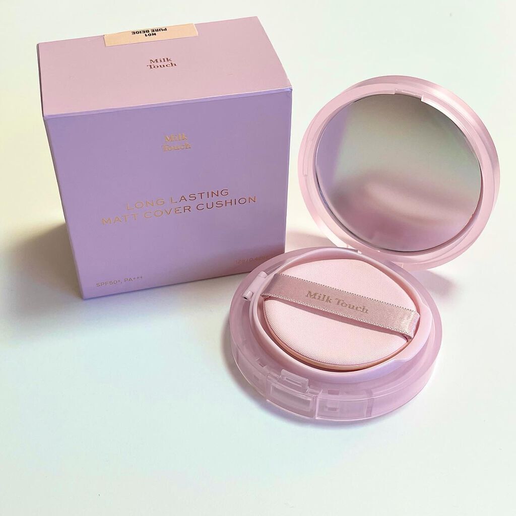 ロングラスティングマットカバークッション/Milk Touch/クッションファンデーションを使ったクチコミ(2枚目)