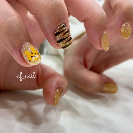 #虎ネイル,#とらネイル,#トラネイル,#干支ネイル,#2022ネイル,#トラアートネイル,#トラ柄ネイル,#ラメネイルのネイルデザイン