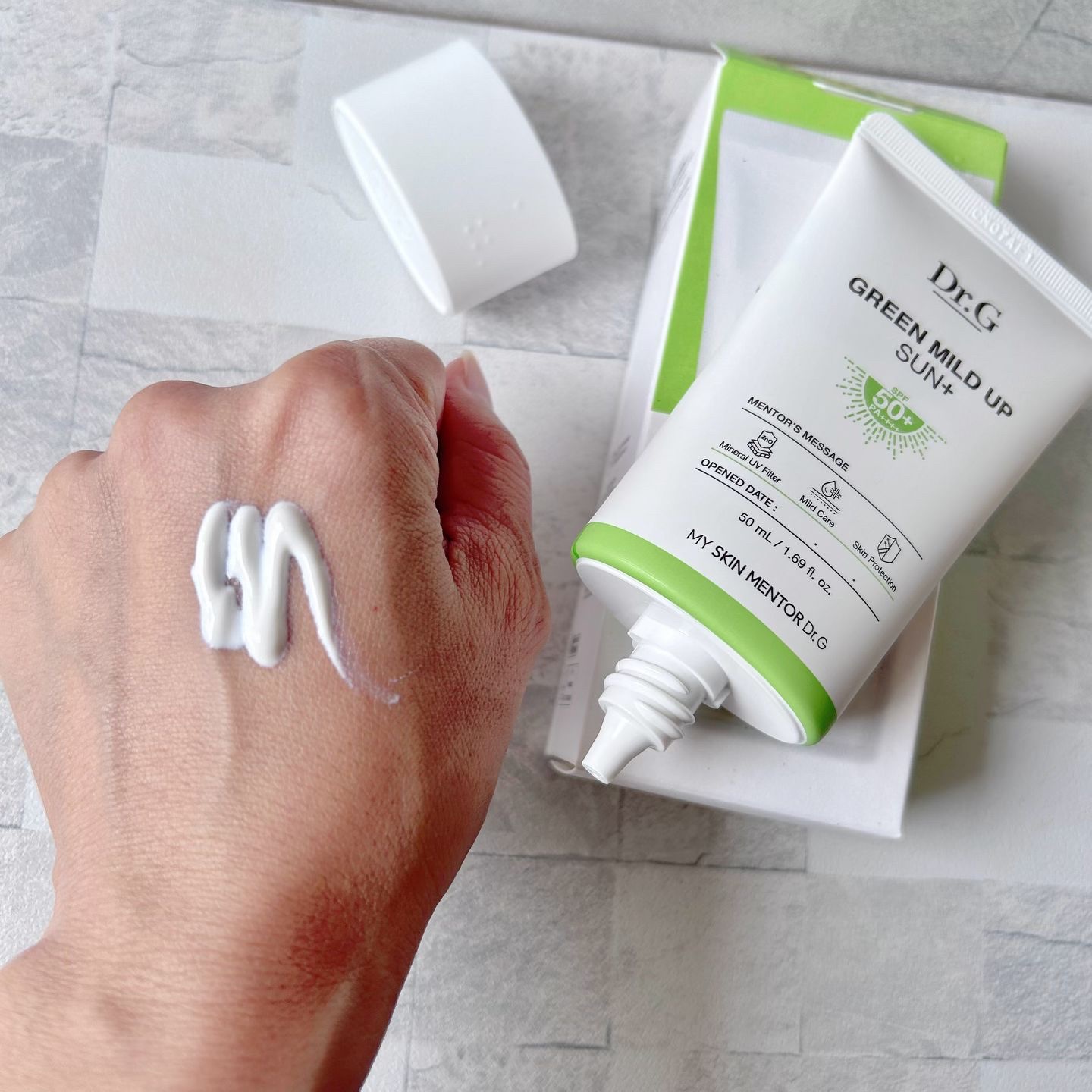グリーンマイルドアップサンプラス/Dr.G/日焼け止めクリームを使ったクチコミ（2枚目）