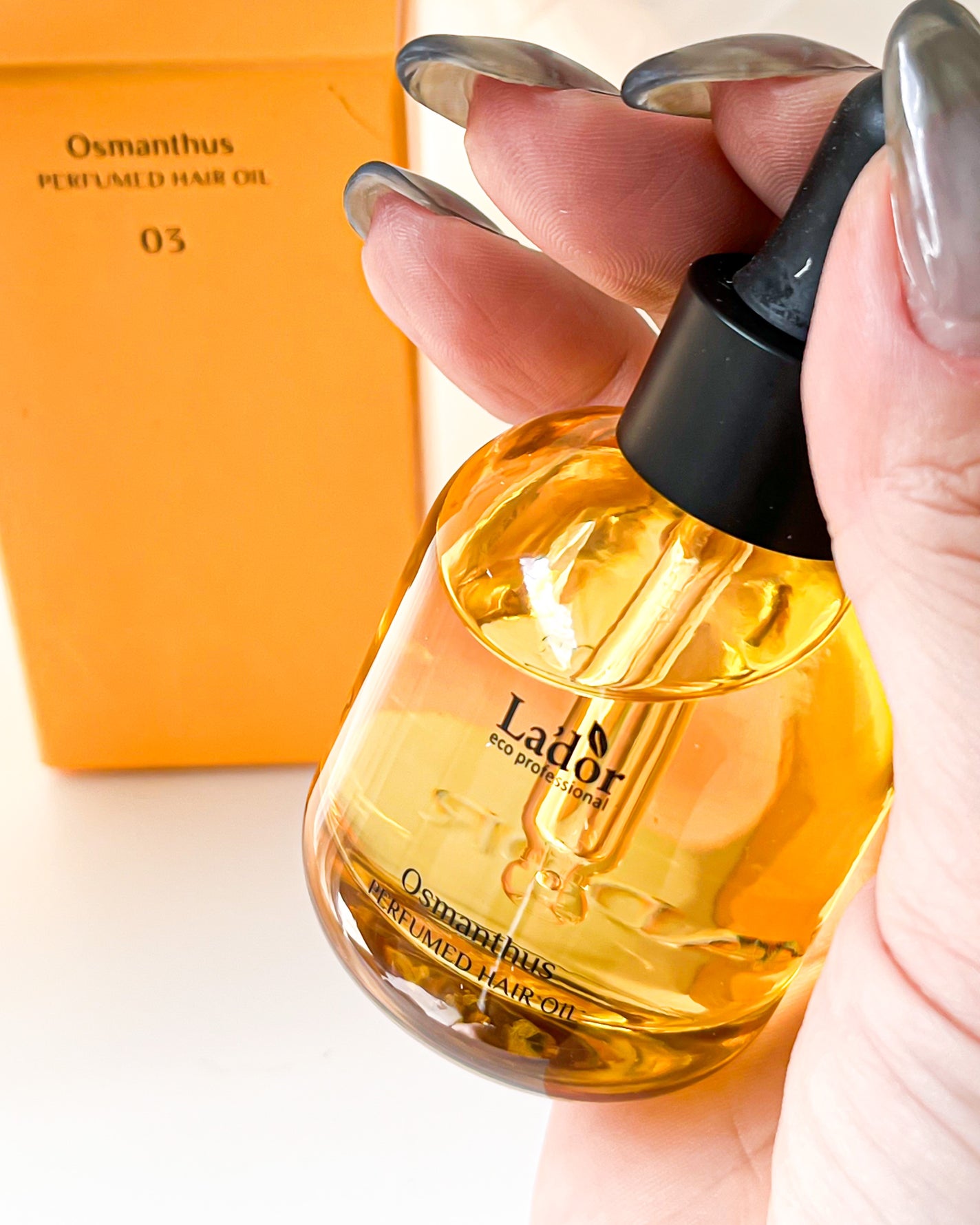 パフュームヘアオイル オスマンサス/La'dor/ヘアオイルを使ったクチコミ(5枚目)
