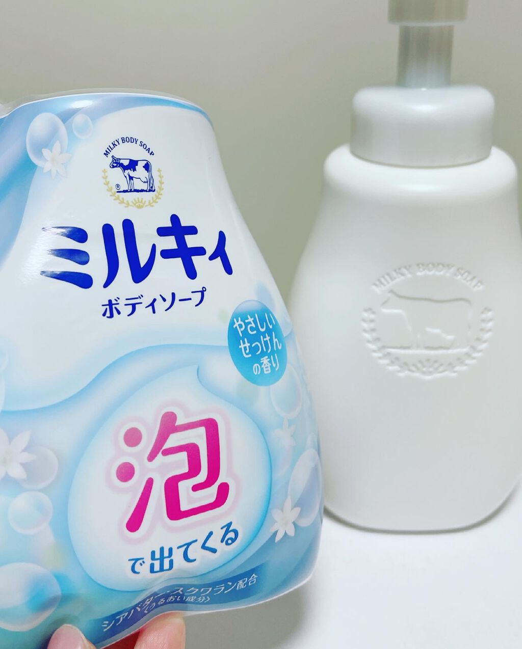 泡で出てくる ミルキィボディソープ やさしいせっけんの香り/ミルキィ/ボディソープを使ったクチコミ(2枚目)