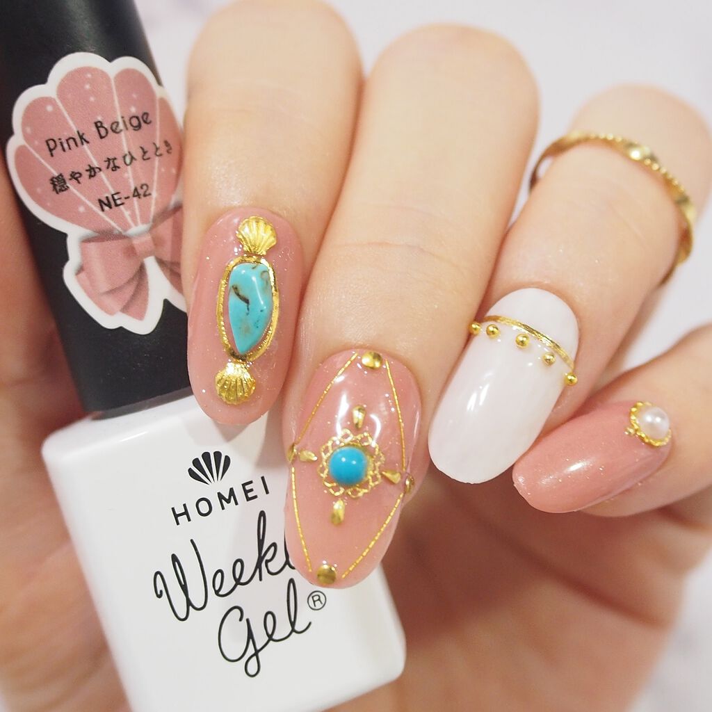ウィークリージェル NE-42 Pink Beige/HOMEI/ジェルネイルを使ったクチコミ（1枚目）