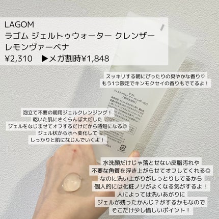 ラゴム ジェルトゥウォーター クレンザー(LV)(朝用洗顔)/LAGOM /その他洗顔料を使ったクチコミ(2枚目)