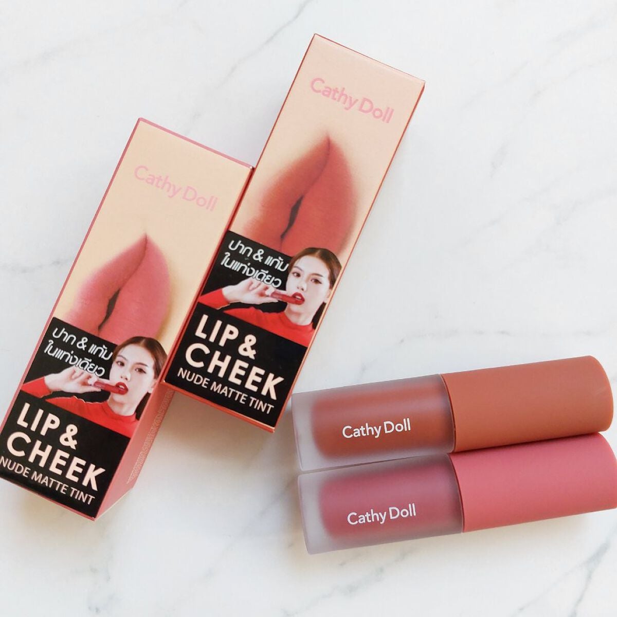 リップアンドチーク ヌードマットティント/CathyDoll/リップティントを使ったクチコミ(1枚目)