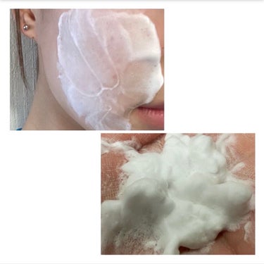 DAISO 洗顔用泡立てネットのクチコミ「十分にモコモコ泡がつくれる☁️DAISO「洗顔用泡立てネット」

⚠️使用した洗顔料は、過去の.....」（3枚目）