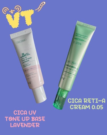 VT🥀
CICA UV TONE UP BASE/LAVENDER
CICA RETI-A CREAM 0.05
⁡
この夏大活躍間違いなしのトーンアップベースとレチノールクリームをVTcosmetic