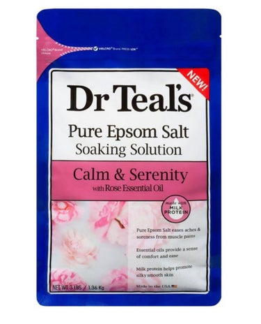 Dr Teal'sのエプソムソルト入浴剤です。

以前いもはかの香りのものを使ったことが何度かあり
今回はcalm&serenityを購入しました。

使い切っての感想は
身体も温まるし大容