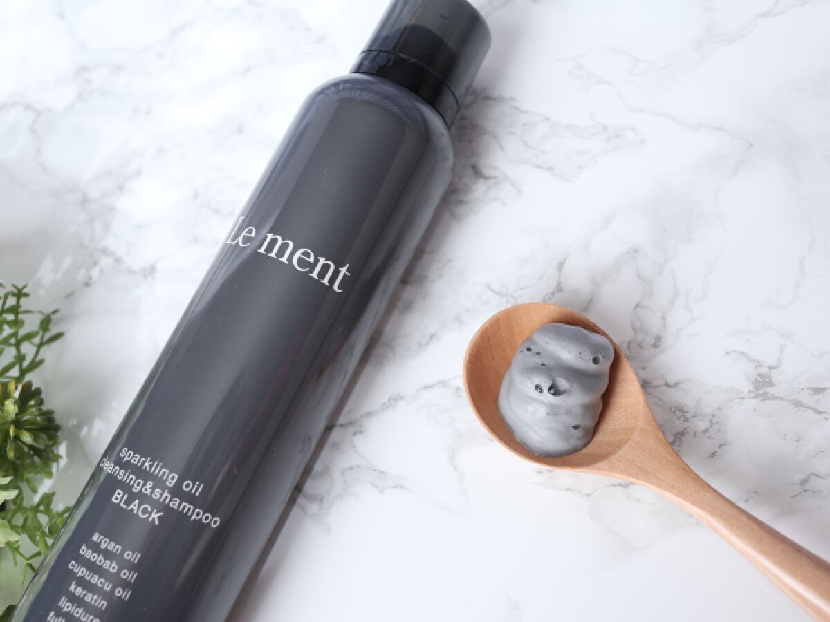 スパークリングオイル クレンジング&シャンプー ブラック /Le ment/市販シャンプーを使ったクチコミ(1枚目)