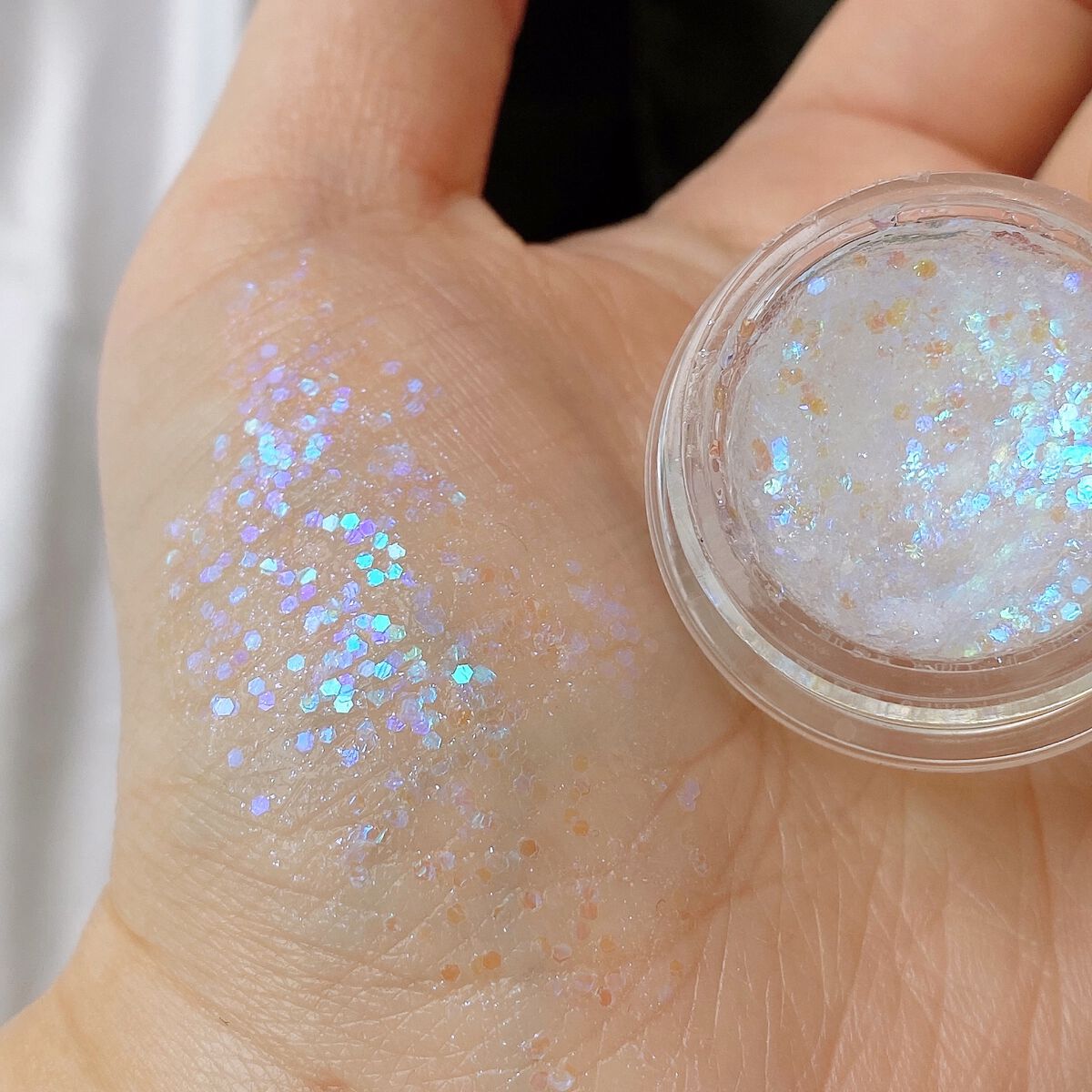 ゲットルーズグリッタージェル N°1オーロラキャッチャー/unleashia/グリッターを使ったクチコミ（3枚目）