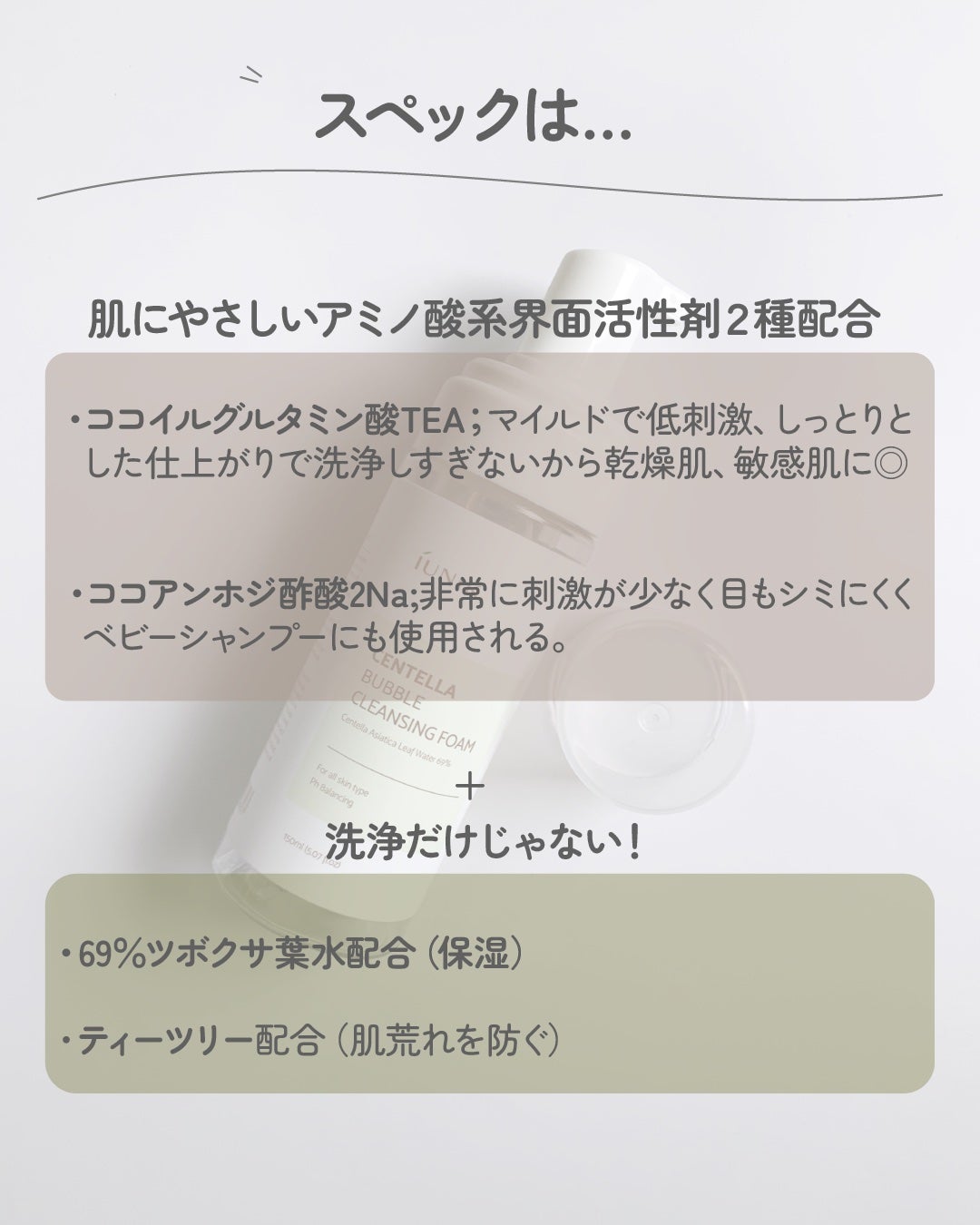 センテラ バブル クレンジング フォーム/iUNIK/洗顔フォームを使ったクチコミ(2枚目)