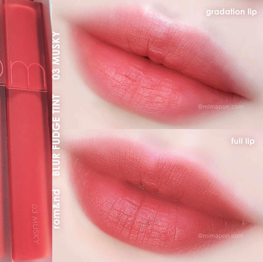 rom&nd ブラーファッジティント/rom&nd/リップティントを使ったクチコミ（3枚目）