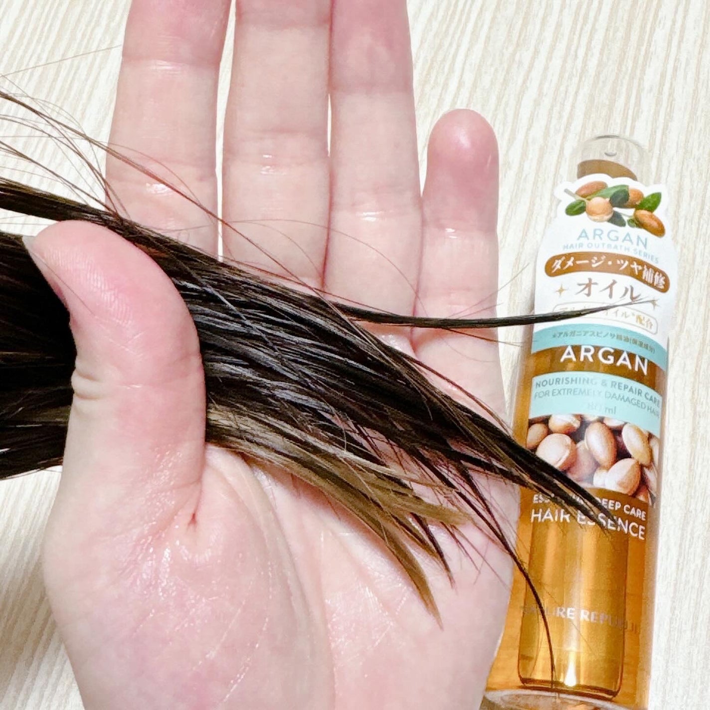 アルガンエッセンシャル ヘアオイル/ネイチャーリパブリック/ヘアオイルを使ったクチコミ(3枚目)
