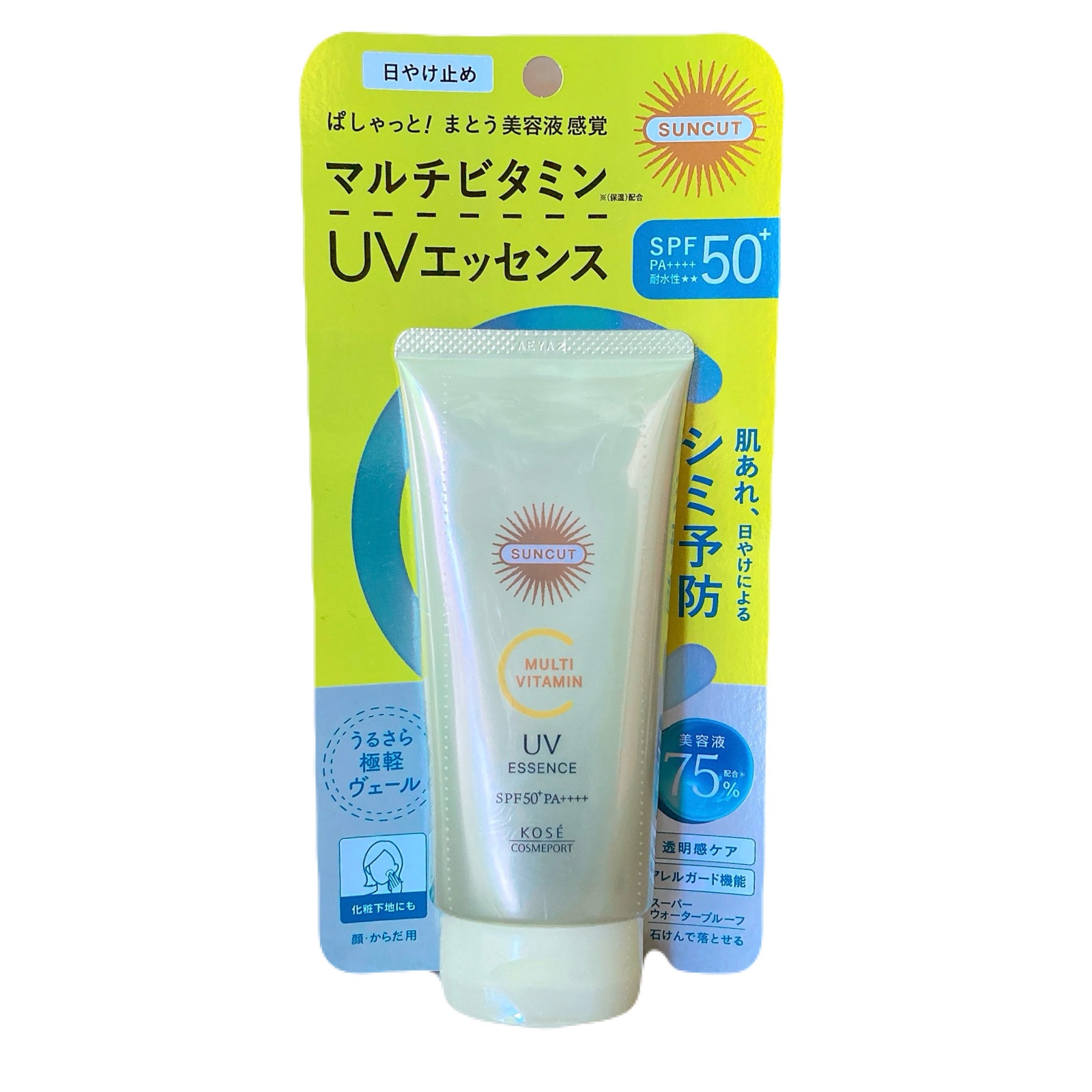 サンカットさまからいただきました！

［商品名］
サンカット® 
マルチビタミン ＵＶエッセンス

［商品詳細］
SPF50+・PA++++
日やけによるシミ・肌あれを防いで、未来の美肌を変える　マルチビタミンＵＶエッセンス。
マルチビタミ