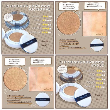 M クッションファンデーション(マット)/MISSHA/クッションファンデーションを使ったクチコミ（3枚目）