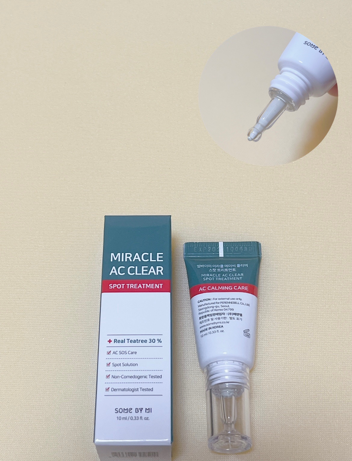 SOME BY MI ミラクルアクネクリアスポットトリートメントのクチコミ「

ホルモンバランスの乱れで
久しぶりにニキビがポツポツできてしまったので
試してみました！
.....」（2枚目）