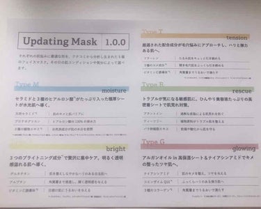 Updating Mask 1.0.0 5タイプセット 1セット5枚入り/meol/シートマスク・パックを使ったクチコミ（2枚目）