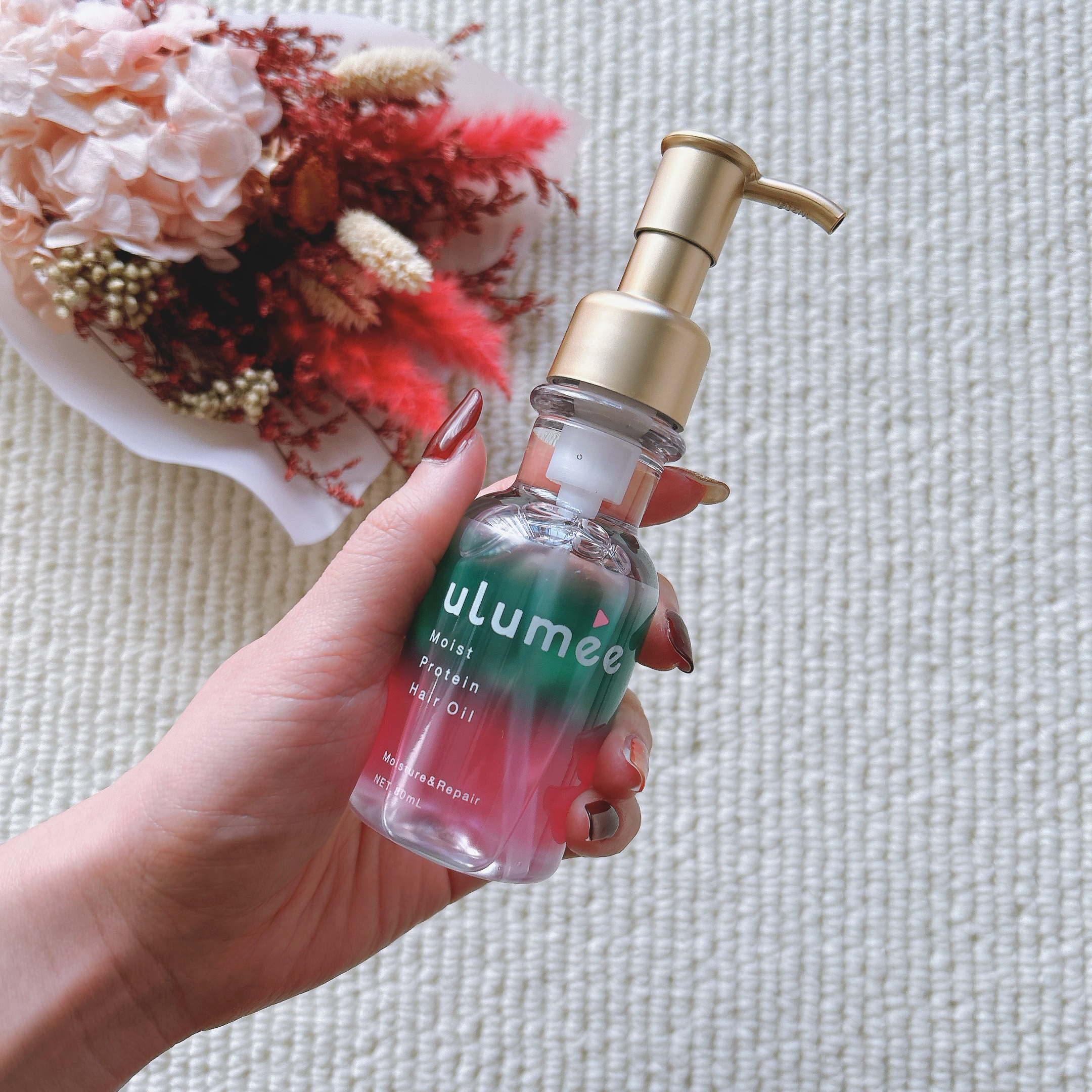 モイストプロテイン ヘアオイル/ulumee/ヘアオイルを使ったクチコミ（2枚目）