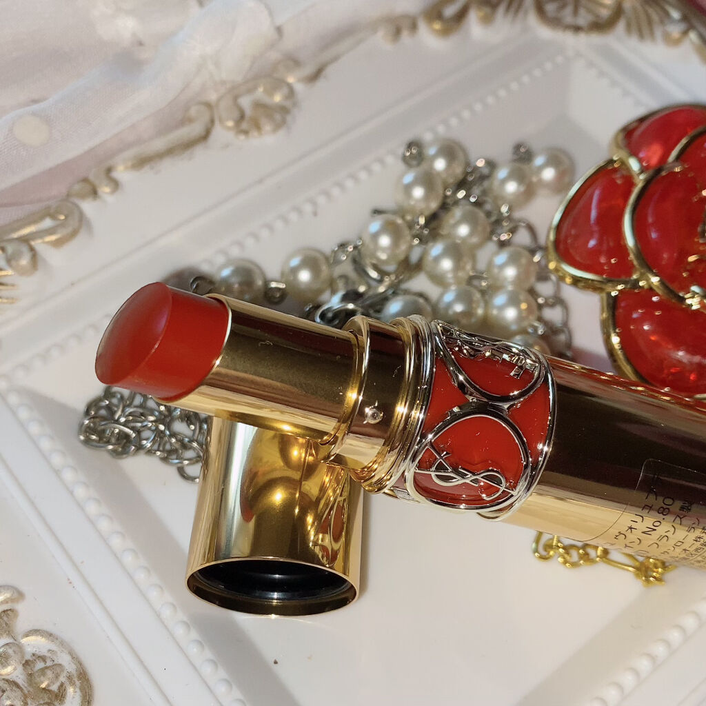 ルージュ ヴォリュプテ シャイン/YVES SAINT LAURENT BEAUTE/口紅を使ったクチコミ（3枚目）