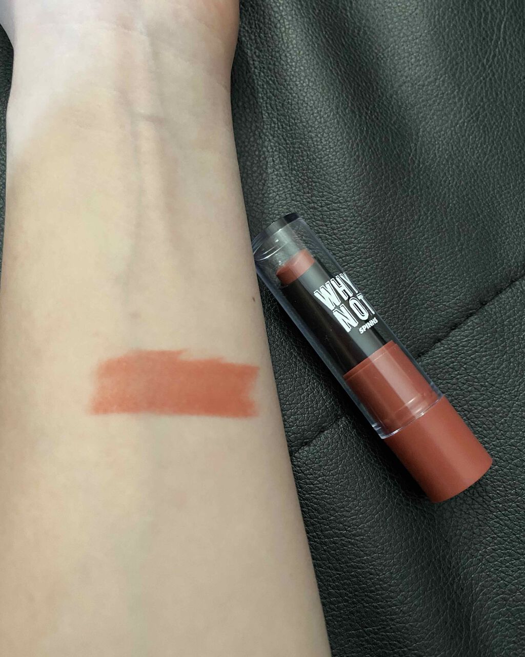 WHY NOT SPINNS マットリップスティック オレンジテラコッタ/DAISO/口紅を使ったクチコミ（2枚目）