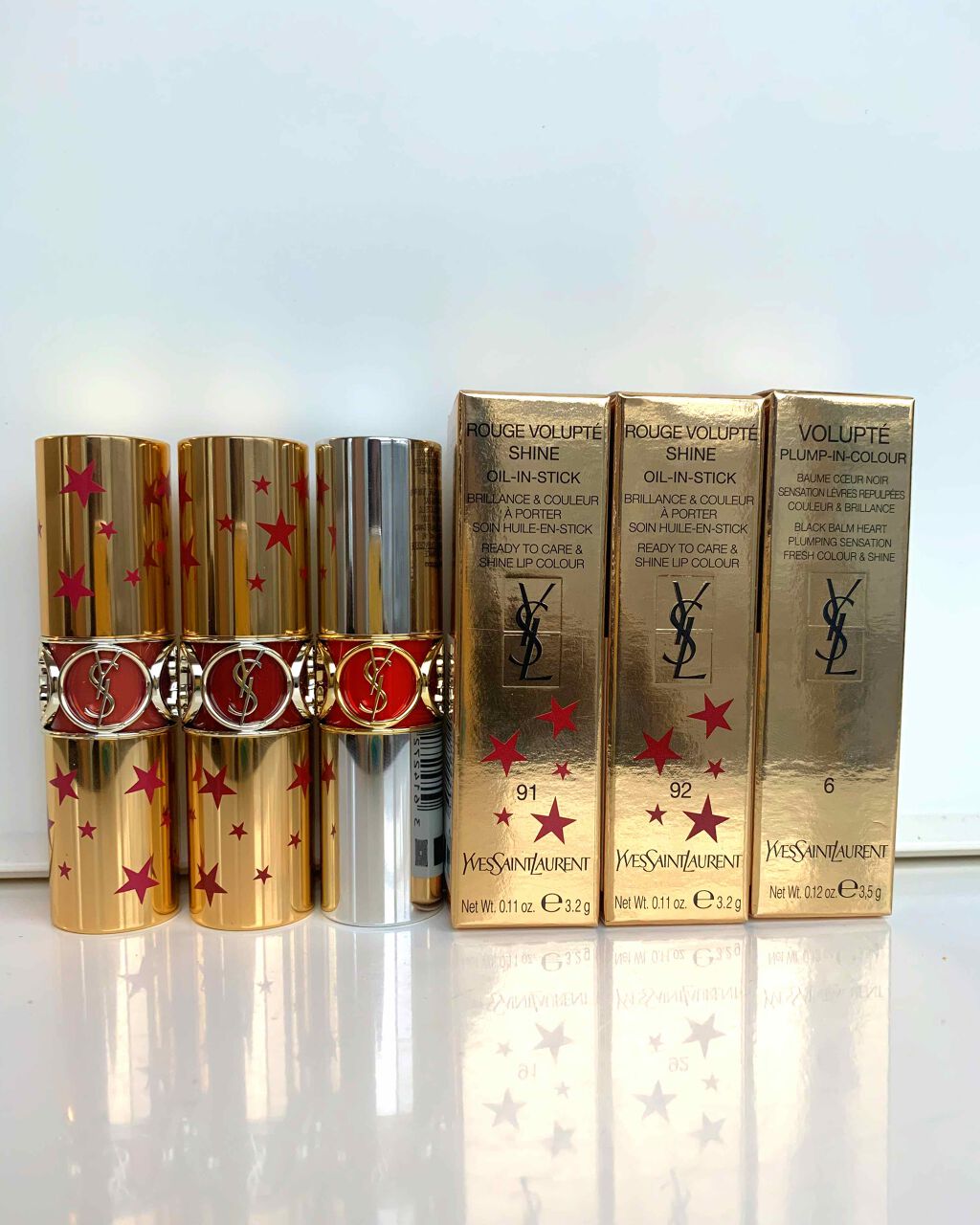 七重 on LIPS 「YSLヴォリュプテシャイン💄デビューしました。近くに店舗がない..」(1枚目)