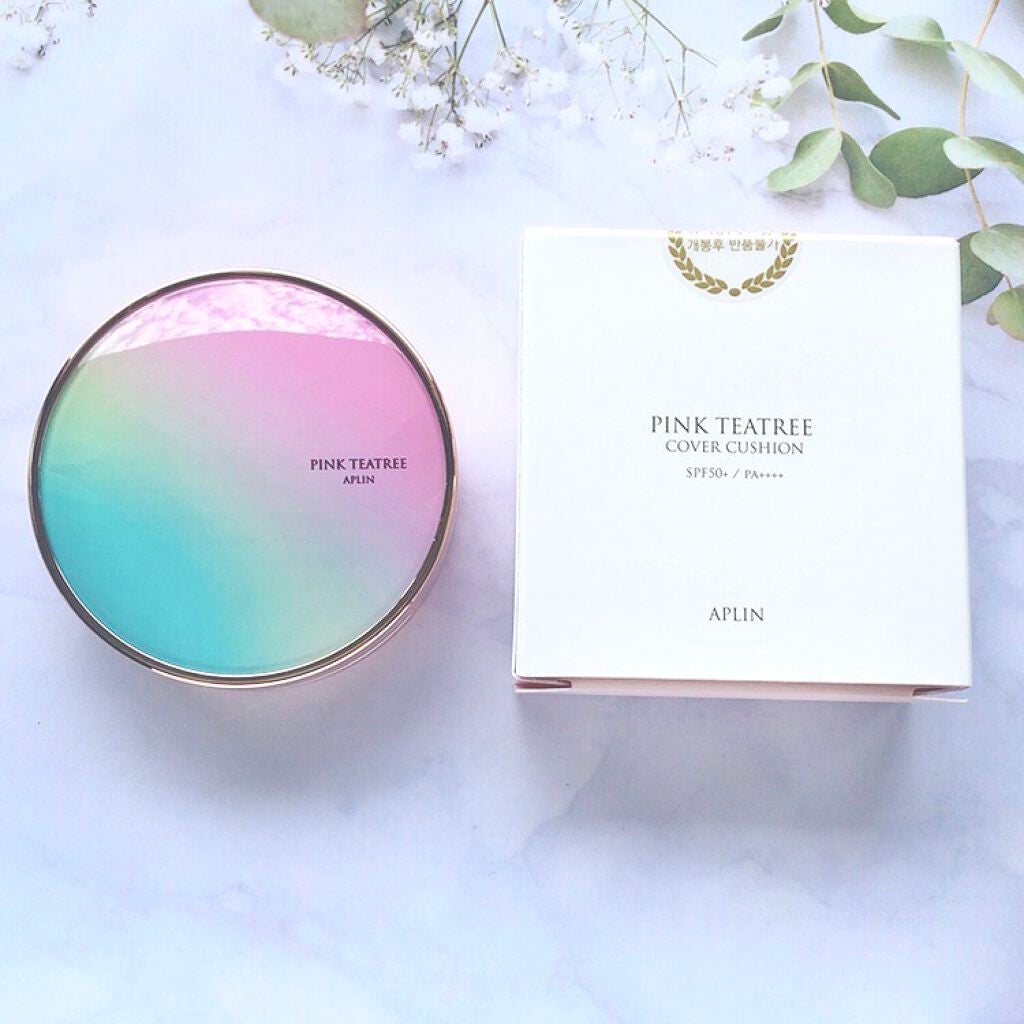 ピンクティーツリーカバークッション/APLIN/クッションファンデーションを使ったクチコミ(2枚目)
