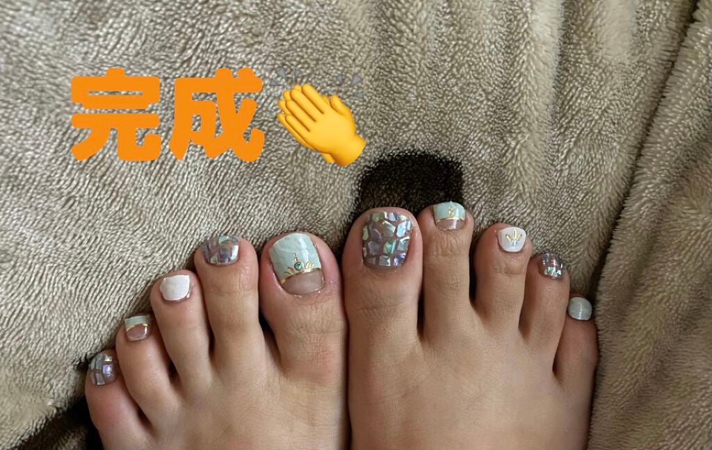 貼るジェルネイル/セリア/ネイルシールを使ったクチコミ(4枚目)