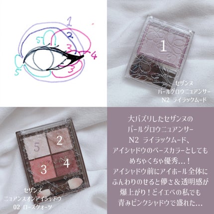ニュアンスオンアイシャドウ/CEZANNE/アイシャドウパレットを使ったクチコミ(2枚目)