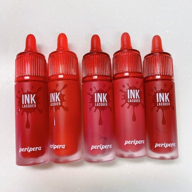 PERIPERA インク ラッカーのクチコミ「\PERIPERA インク ラッカー/

01 Cool Red Fix

02 Chic G.....」（3枚目）