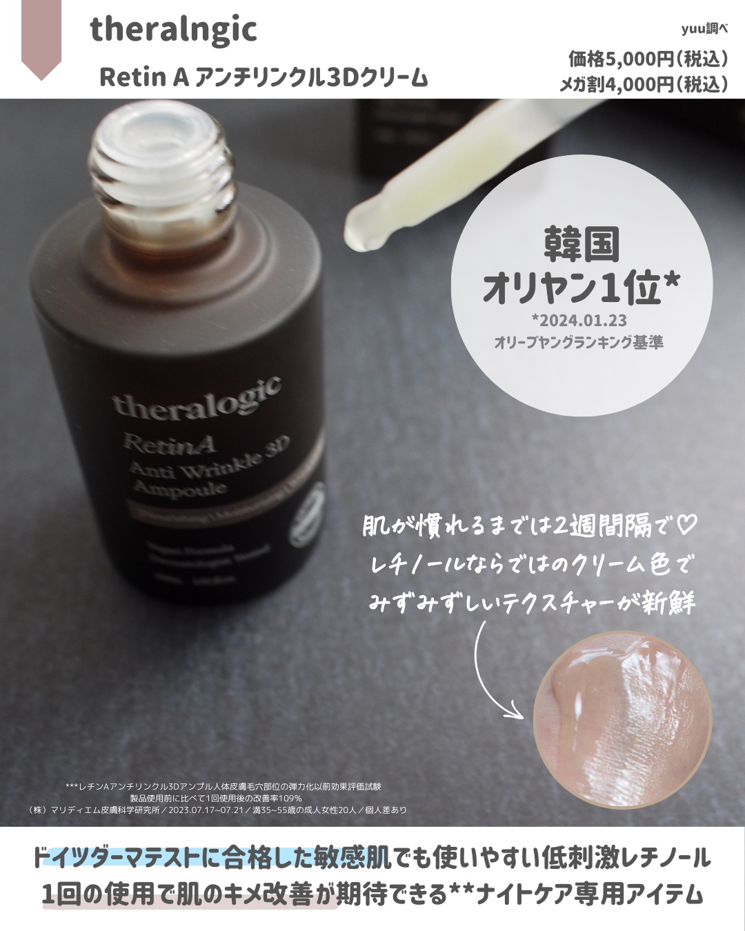 Retin A アンチ リンクル3Dアンプル/theralogic/美容液を使ったクチコミ（2枚目）