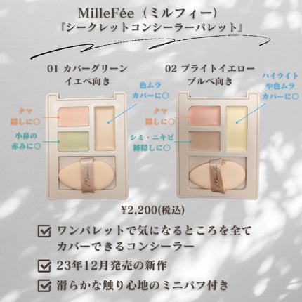 シークレットコンシーラーパレット/MilleFée/パレットコンシーラーを使ったクチコミ(2枚目)