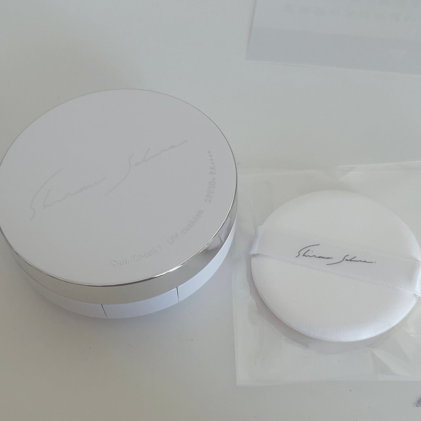 sun crush! UV cushion〜水葵〜シロノサクラ…美容UVジェル〈日焼け止め〉 Shiro no Sakura.