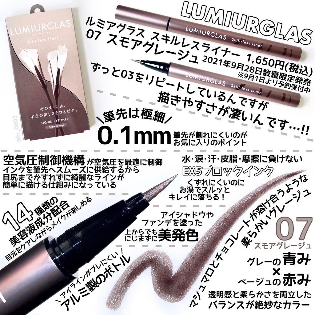 スキルレスライナー/LUMIURGLAS/リキッドアイライナーを使ったクチコミ（2枚目）