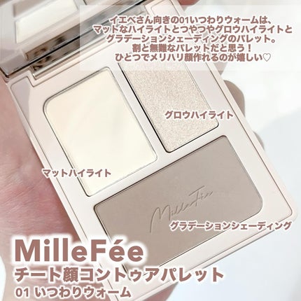 チート顔コントゥアパレット/MilleFée/パウダーハイライトを使ったクチコミ(2枚目)