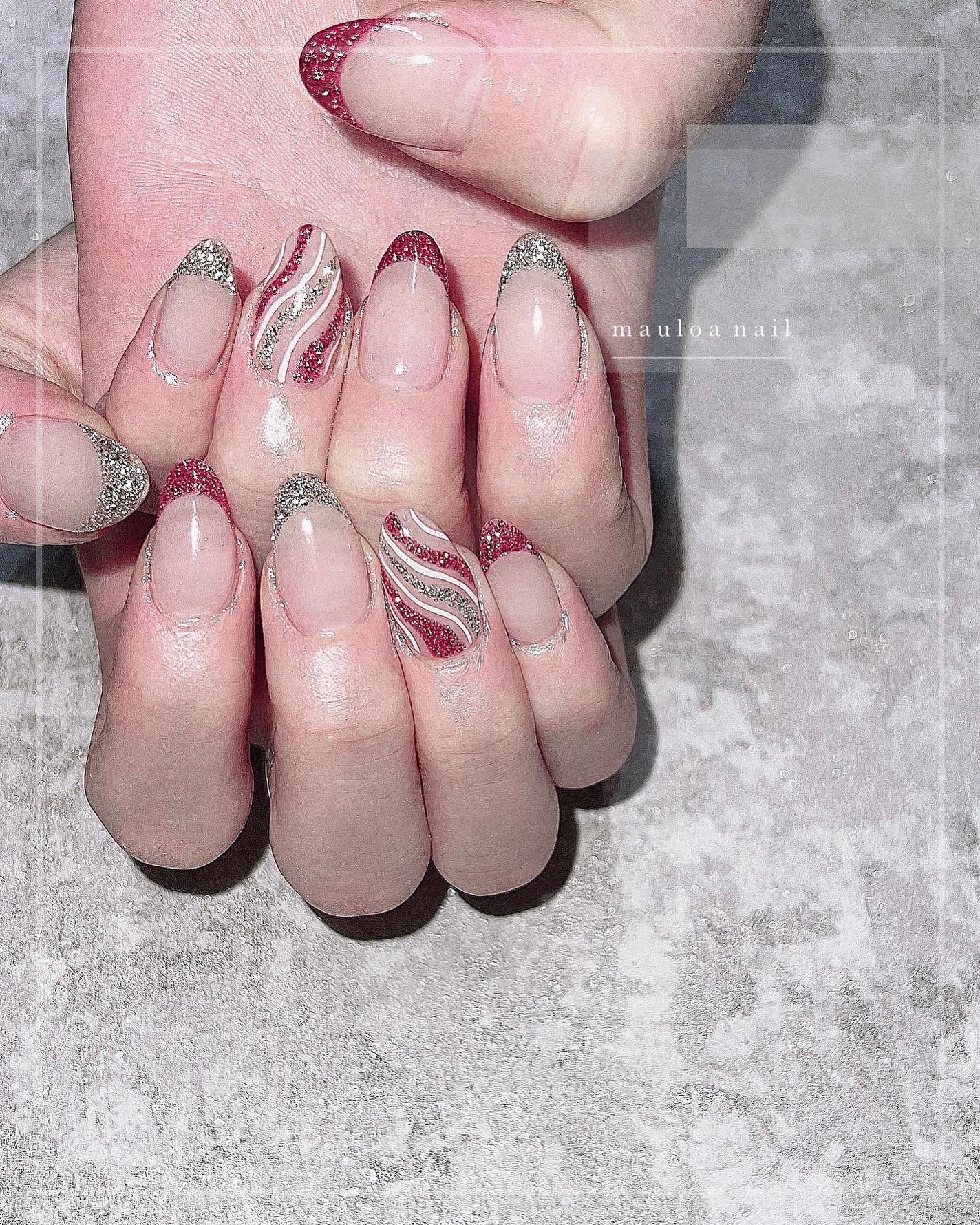 mauloa_nail on LIPS 「・フラッシュフレンチ💗いつもありがとうございます☺️❣️・ネイ..」(1枚目)