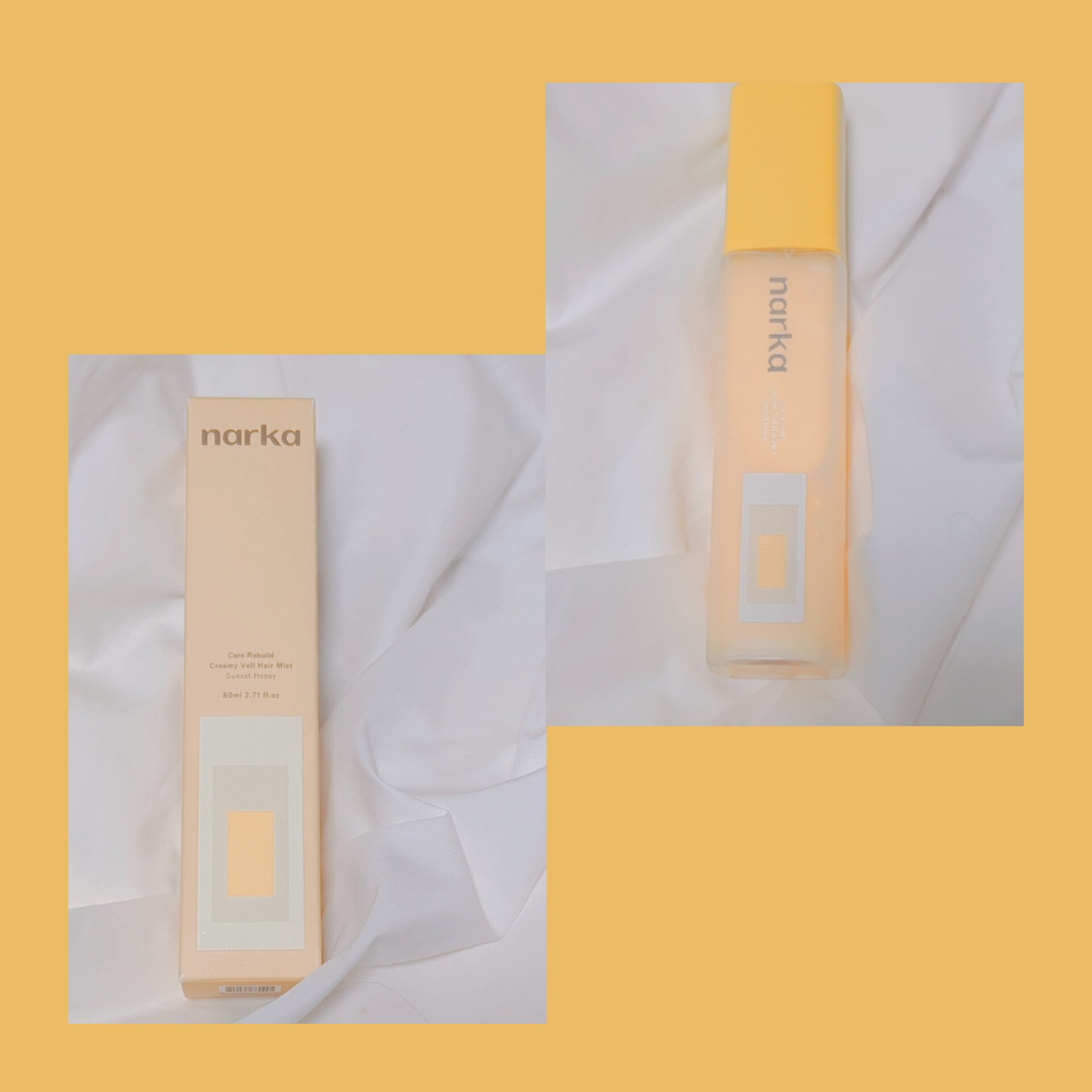 クリーミーベールヘアミスト サンセットハニー/narka/ヘアミストを使ったクチコミ（1枚目）