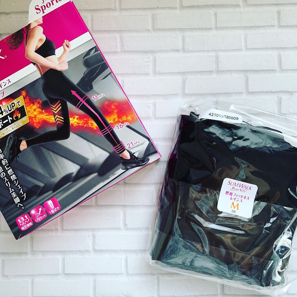 スリムウォーク Beau-Acty 燃焼シェイプレギンス S〜M/SLIMWALK/着圧ソックス・レギンスを使ったクチコミ（2枚目）