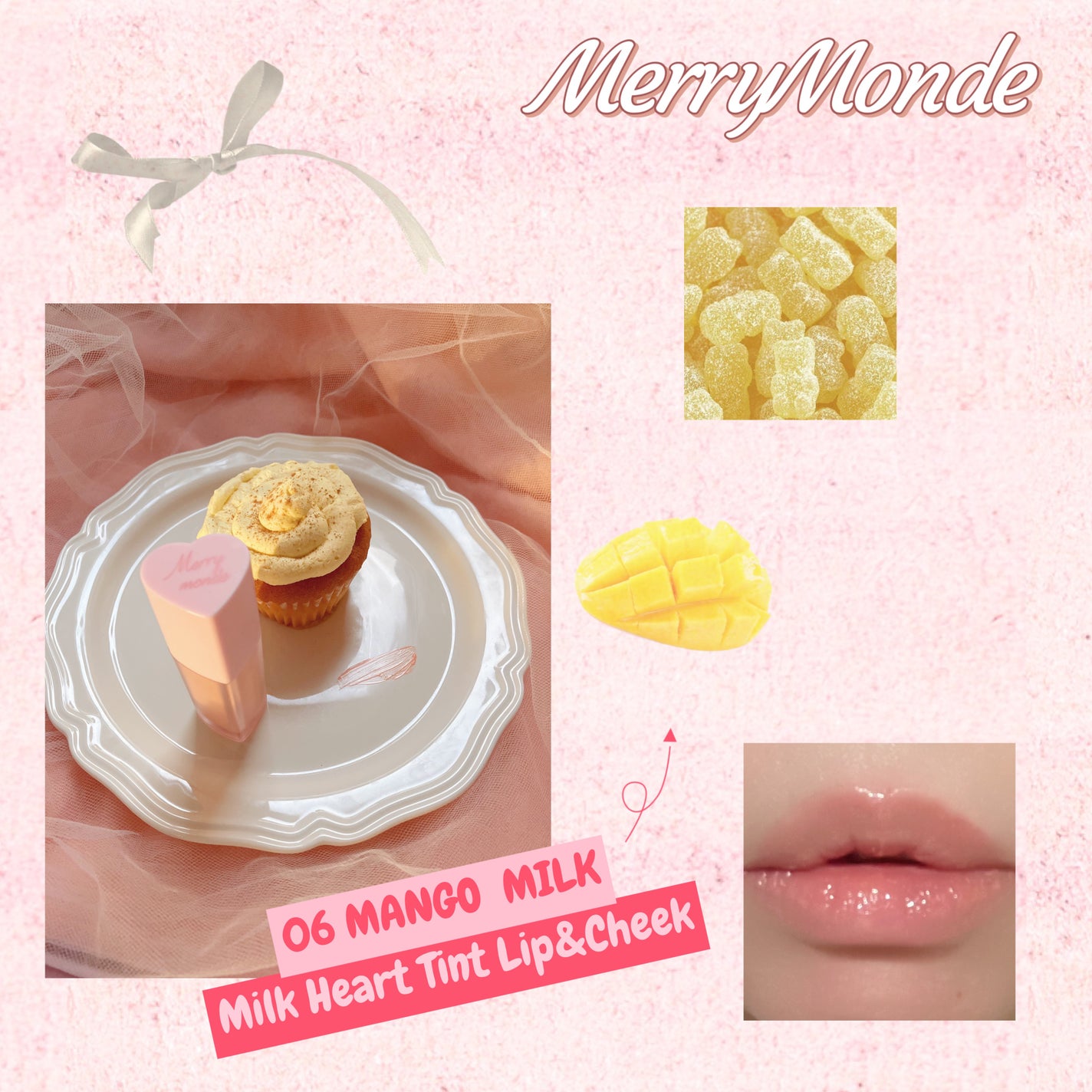 ミルクハートティントリップアンドチーク/Merrymonde/リップティントを使ったクチコミ(7枚目)