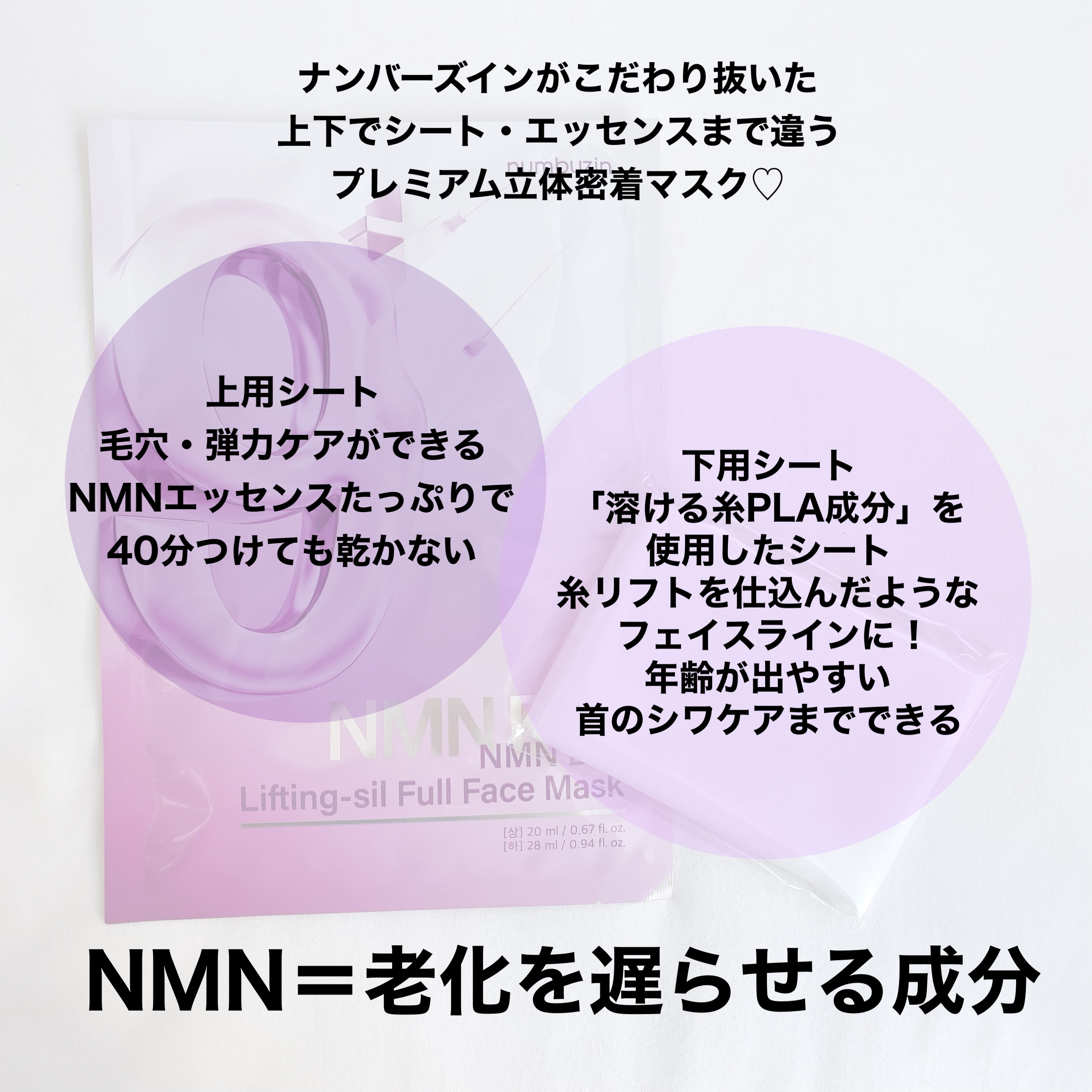 9番 NMNバイオリフトラッピングマスク/numbuzin/シートマスク・パックを使ったクチコミ（3枚目）
