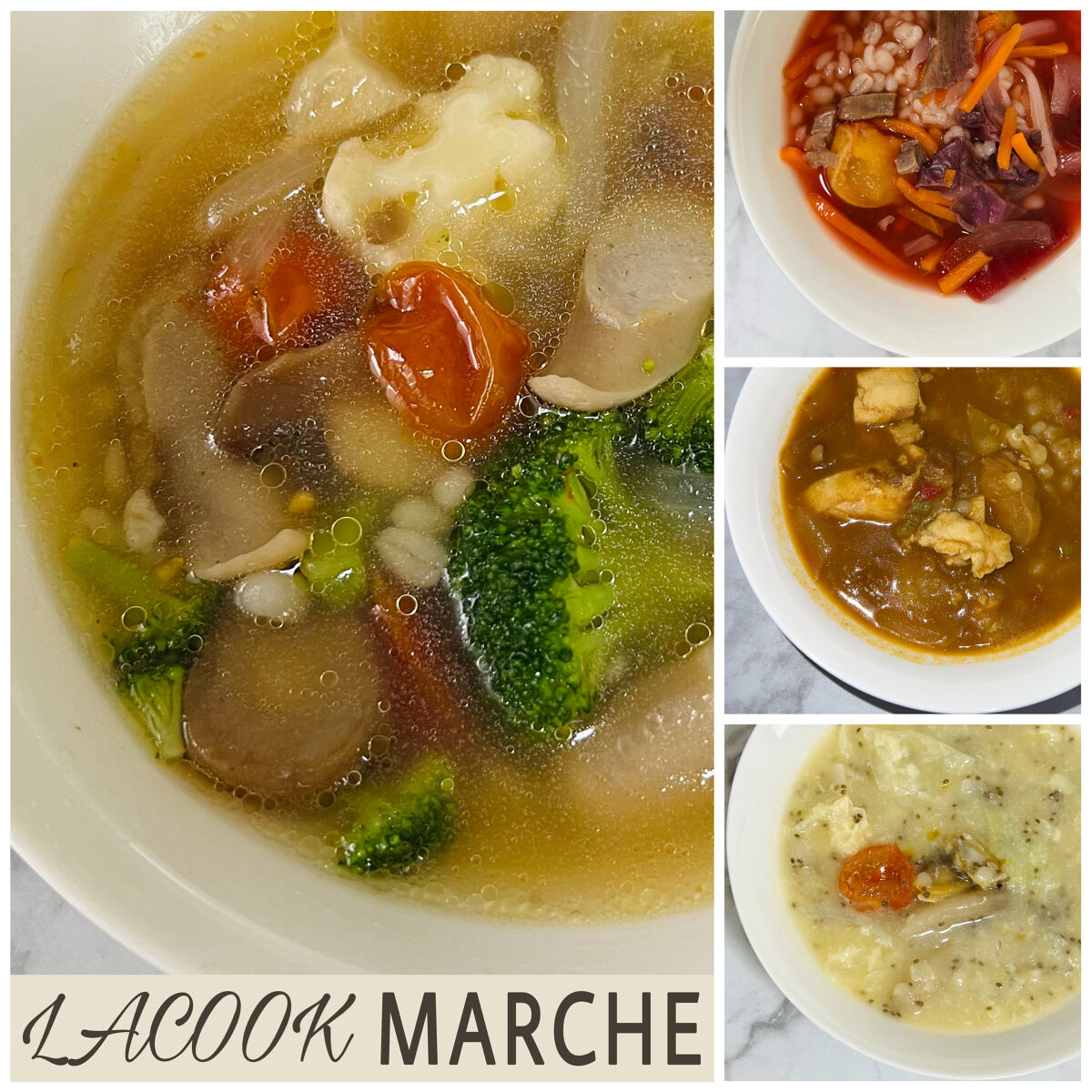 もち麦スープ/ラコックマルシェ/低糖質食品を使ったクチコミ（1枚目）