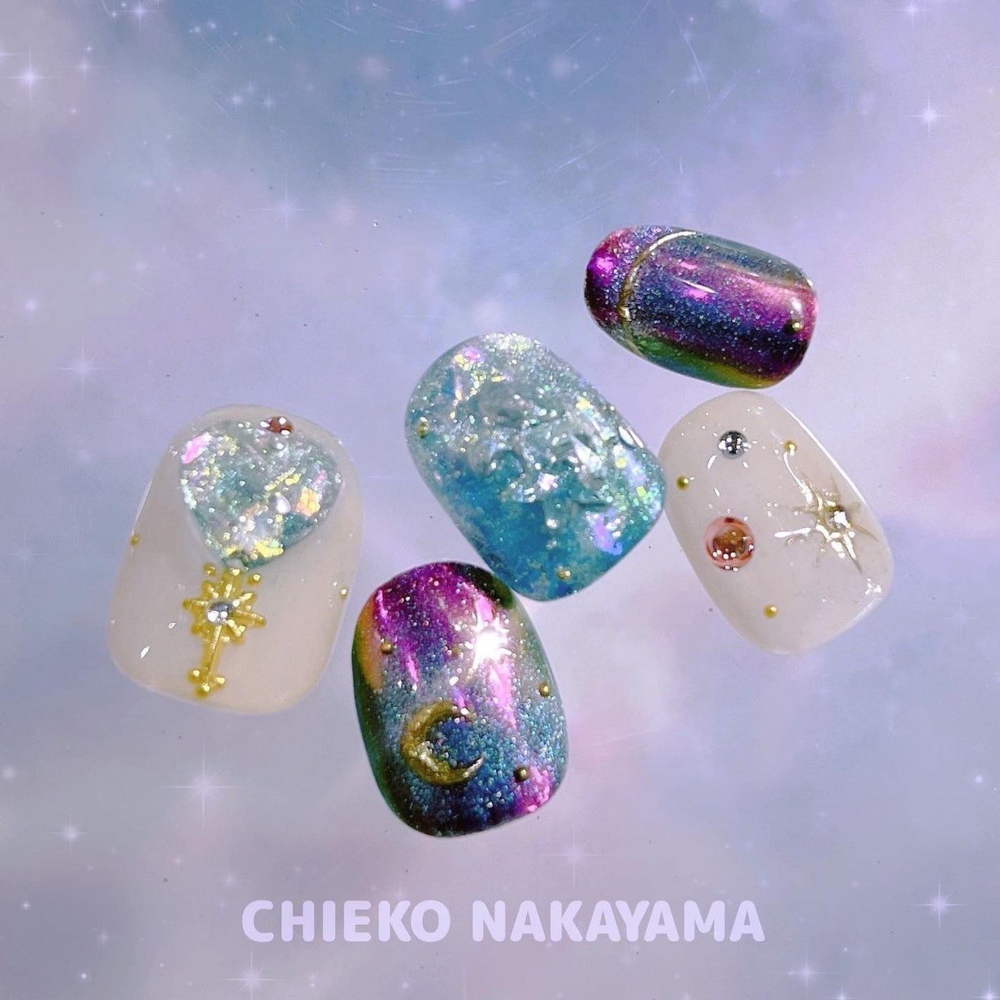 なかやまちえこ on LIPS 「闇の魔法少女☪️⠀⠀@nailschooltricia7月の授..」(3枚目)