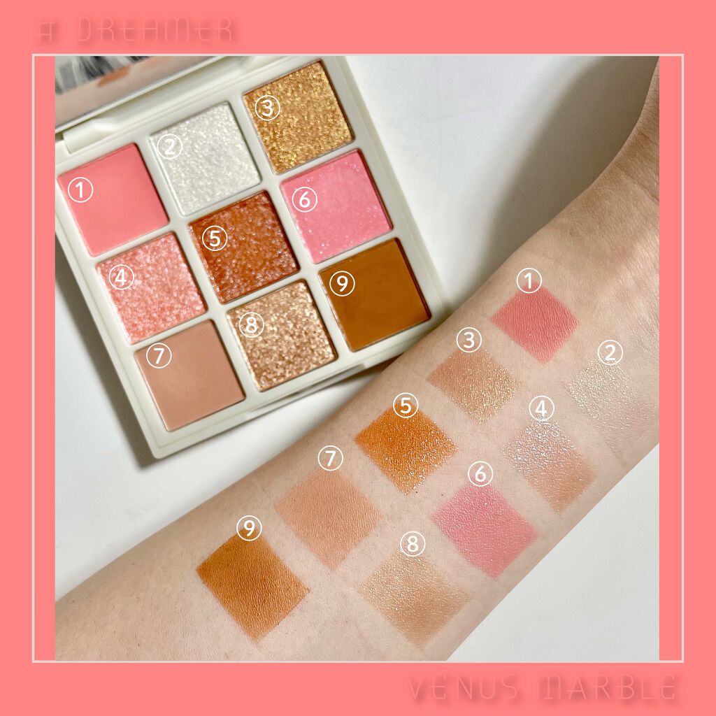VenusMarble 9色アイシャドウパレット/Venus Marble/アイシャドウパレットを使ったクチコミ（3枚目）