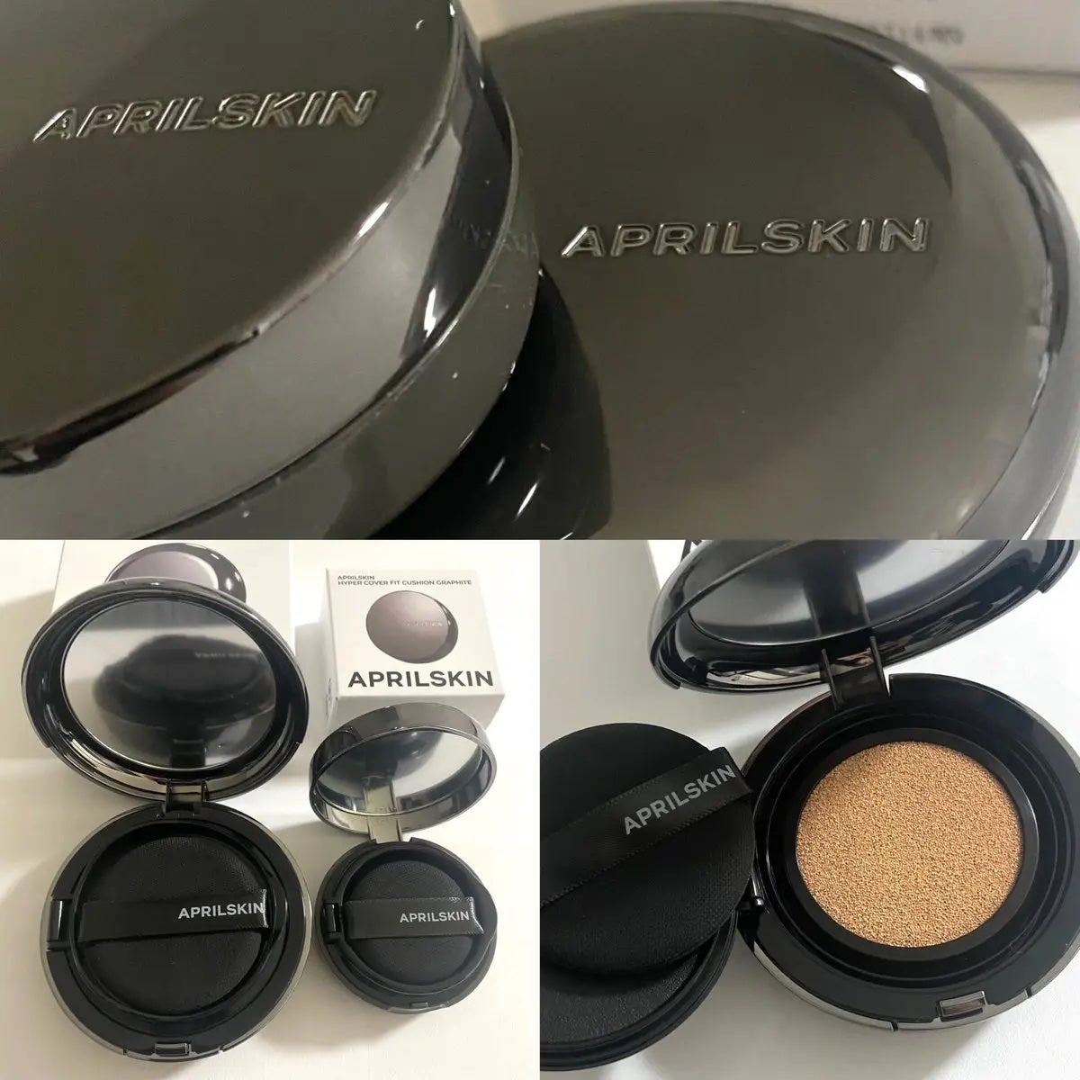 ハイパーカバーフィットクッション グラファイト/APRILSKIN/クッションファンデーションを使ったクチコミ(2枚目)