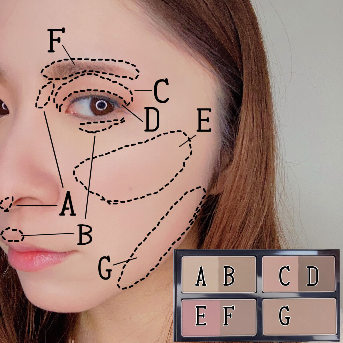 KATE 魂コレクション デザイニングシェードパレット３D BR-2 クールシェード/KATE/シェーディングを使ったクチコミ（2枚目）