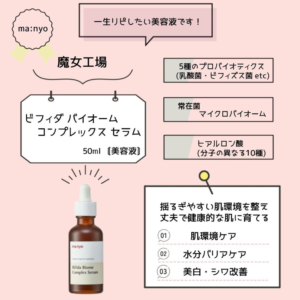 ビフィダバイオームコンプレックスセラム/manyo/美容液を使ったクチコミ(1枚目)