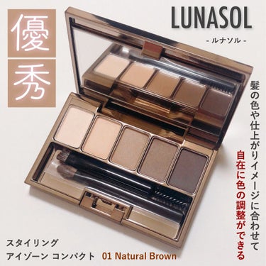 スタイリングアイゾーンコンパクト 01 Natural Brown/LUNASOL/パウダーアイシャドウを使ったクチコミ（1枚目）