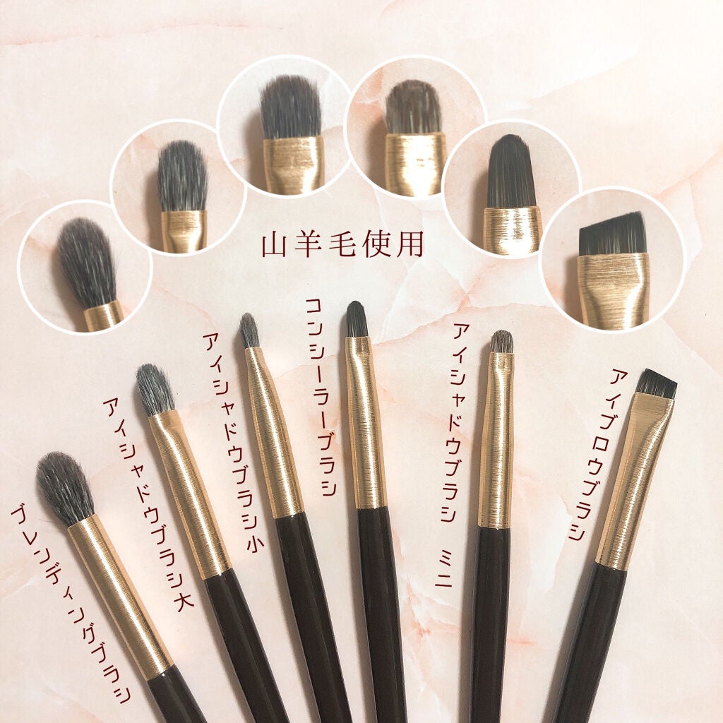 ROWNYEON 緑姫シリーズ メイクブラシ13本セット 化粧ポーチ付き/Rownyeon/メイクブラシを使ったクチコミ(3枚目)